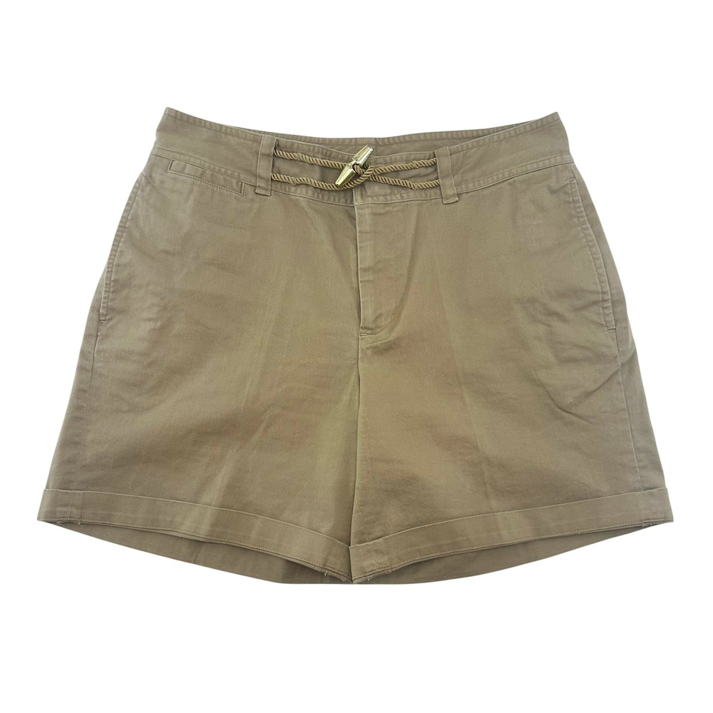 LAUREN RALPH LAUREN Cotton Safari Shorts • 4 • khaki tan • casual chic preppy
